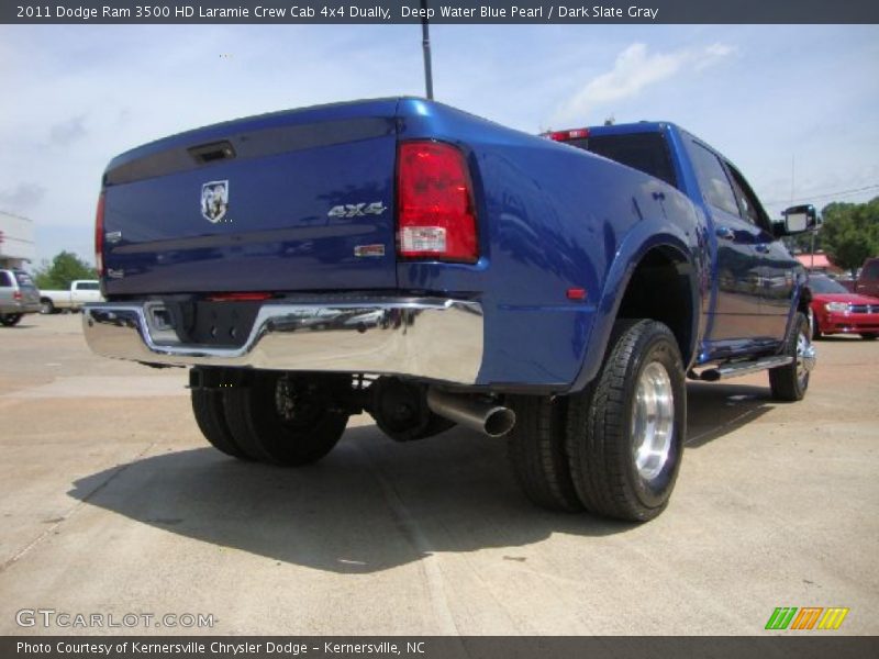 Deep Water Blue Pearl / Dark Slate Gray 2011 Dodge Ram 3500 HD Laramie Crew Cab 4x4 Dually