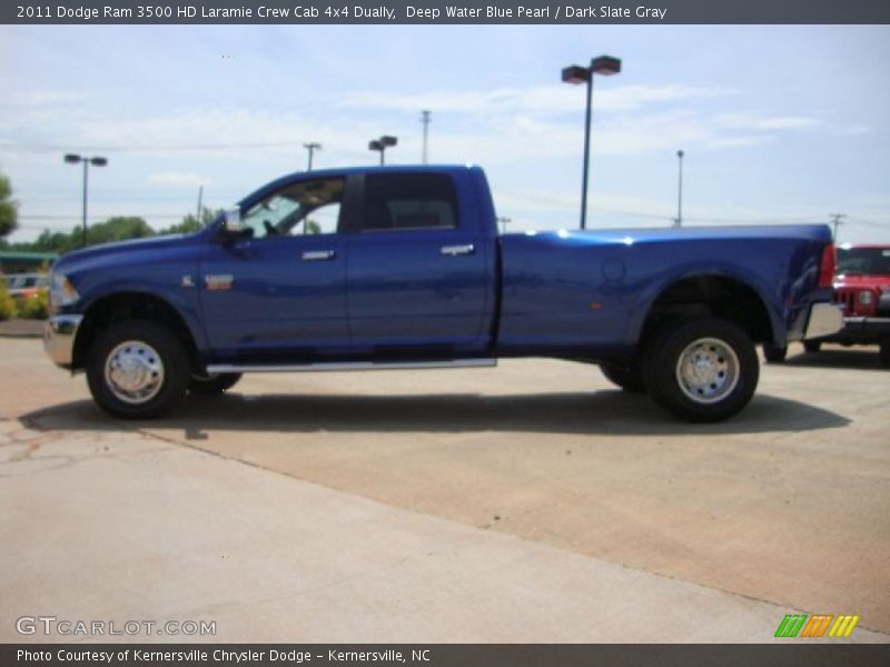 Deep Water Blue Pearl / Dark Slate Gray 2011 Dodge Ram 3500 HD Laramie Crew Cab 4x4 Dually