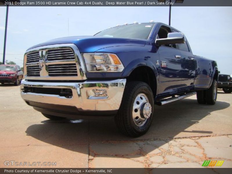 Deep Water Blue Pearl / Dark Slate Gray 2011 Dodge Ram 3500 HD Laramie Crew Cab 4x4 Dually