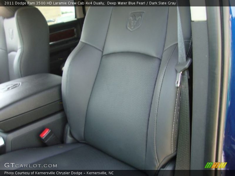 Deep Water Blue Pearl / Dark Slate Gray 2011 Dodge Ram 3500 HD Laramie Crew Cab 4x4 Dually
