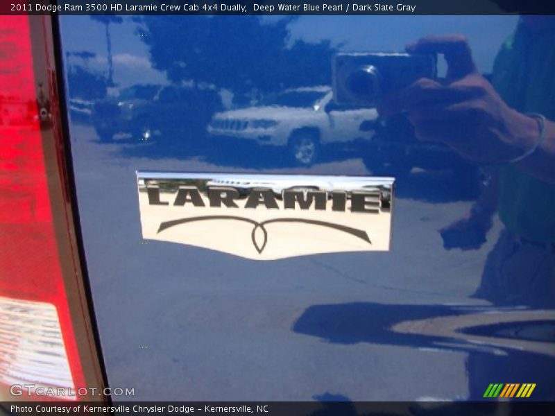 Deep Water Blue Pearl / Dark Slate Gray 2011 Dodge Ram 3500 HD Laramie Crew Cab 4x4 Dually