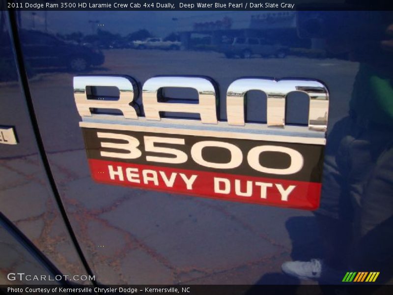 Deep Water Blue Pearl / Dark Slate Gray 2011 Dodge Ram 3500 HD Laramie Crew Cab 4x4 Dually