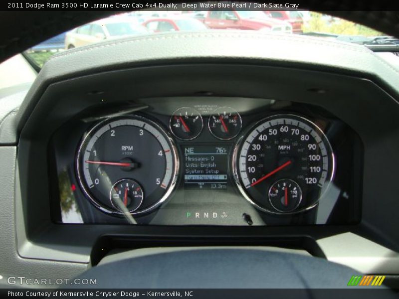 Deep Water Blue Pearl / Dark Slate Gray 2011 Dodge Ram 3500 HD Laramie Crew Cab 4x4 Dually