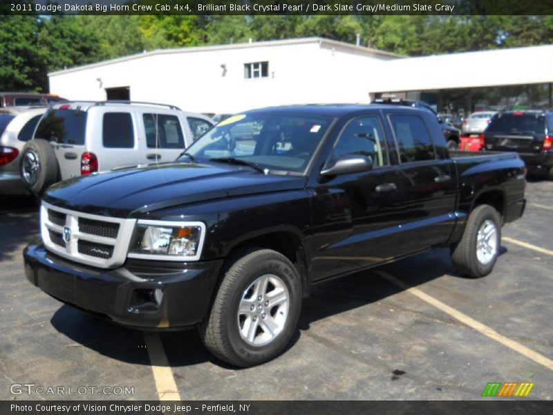 Brilliant Black Crystal Pearl / Dark Slate Gray/Medium Slate Gray 2011 Dodge Dakota Big Horn Crew Cab 4x4
