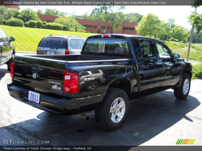 Brilliant Black Crystal Pearl / Dark Slate Gray/Medium Slate Gray 2011 Dodge Dakota Big Horn Crew Cab 4x4