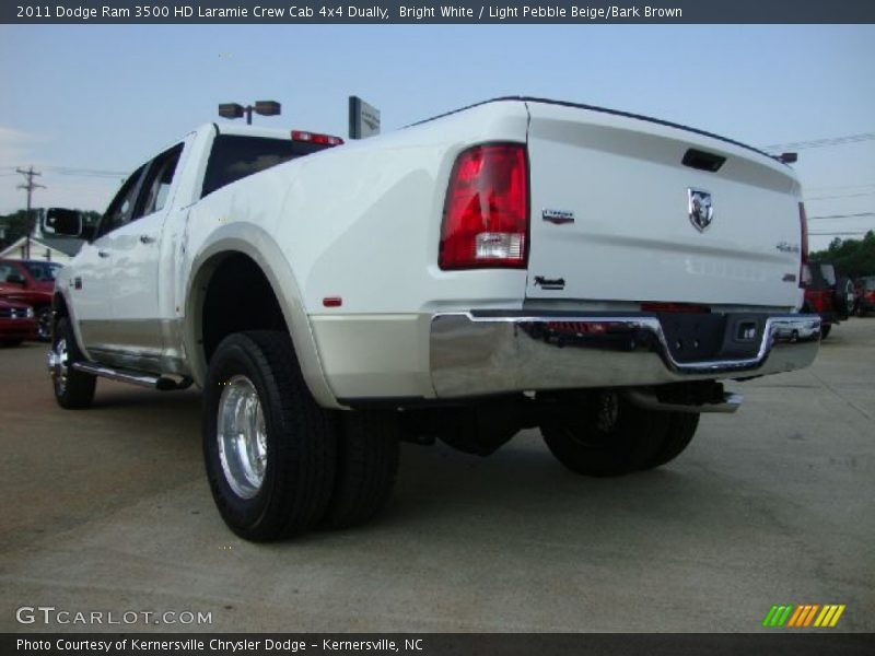 Bright White / Light Pebble Beige/Bark Brown 2011 Dodge Ram 3500 HD Laramie Crew Cab 4x4 Dually