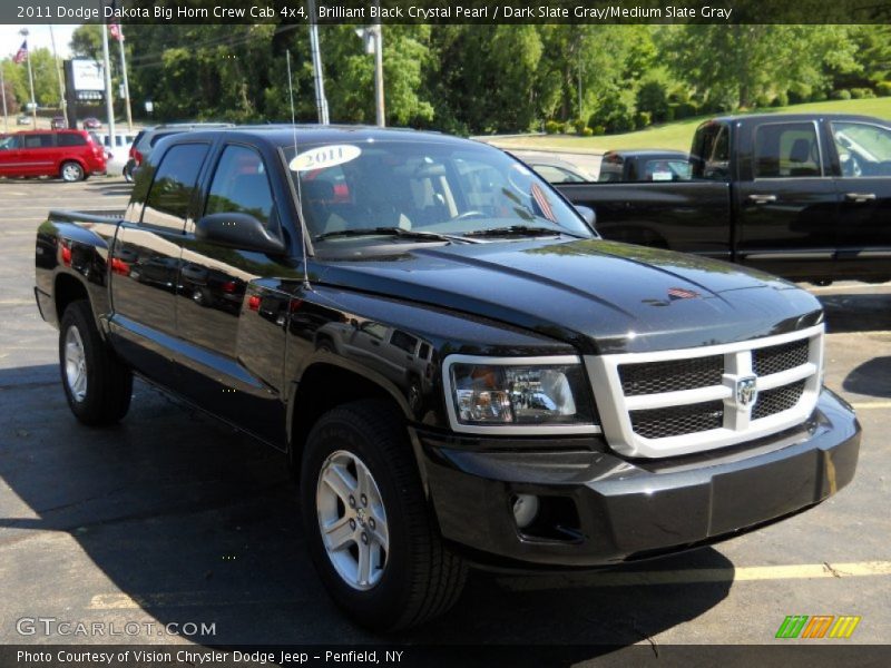 Brilliant Black Crystal Pearl / Dark Slate Gray/Medium Slate Gray 2011 Dodge Dakota Big Horn Crew Cab 4x4