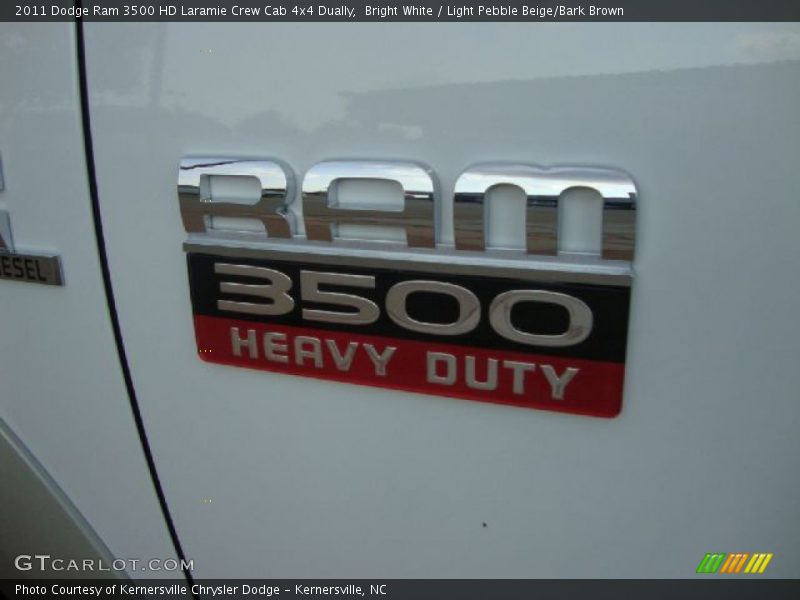 Bright White / Light Pebble Beige/Bark Brown 2011 Dodge Ram 3500 HD Laramie Crew Cab 4x4 Dually