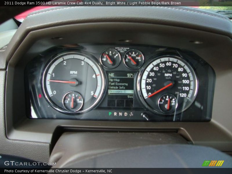 Bright White / Light Pebble Beige/Bark Brown 2011 Dodge Ram 3500 HD Laramie Crew Cab 4x4 Dually