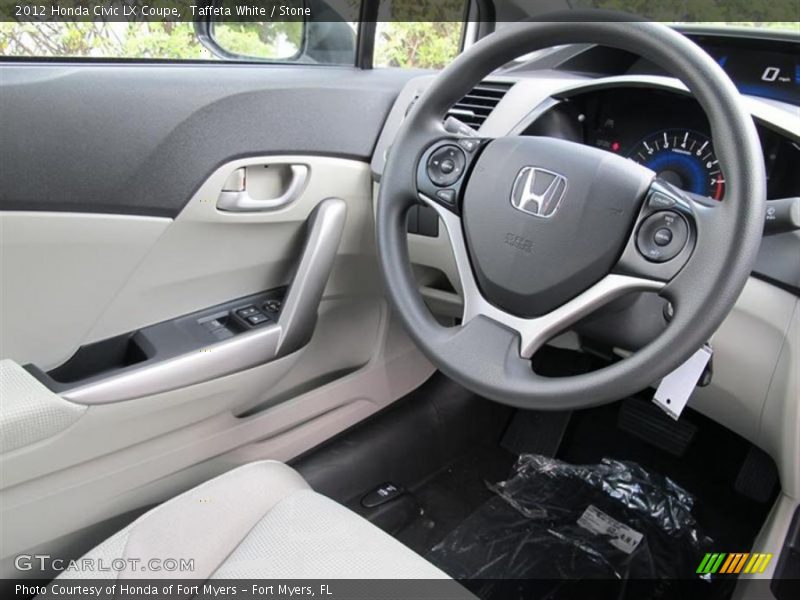 Taffeta White / Stone 2012 Honda Civic LX Coupe