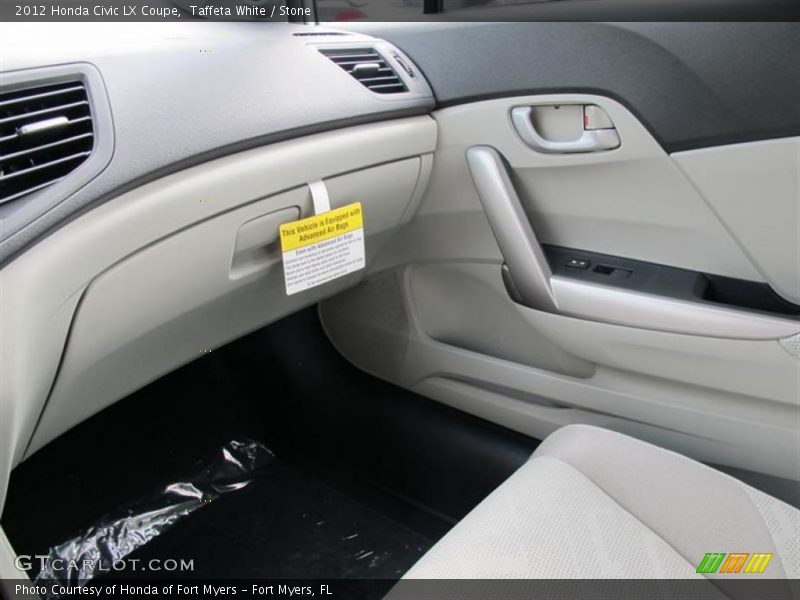 Taffeta White / Stone 2012 Honda Civic LX Coupe