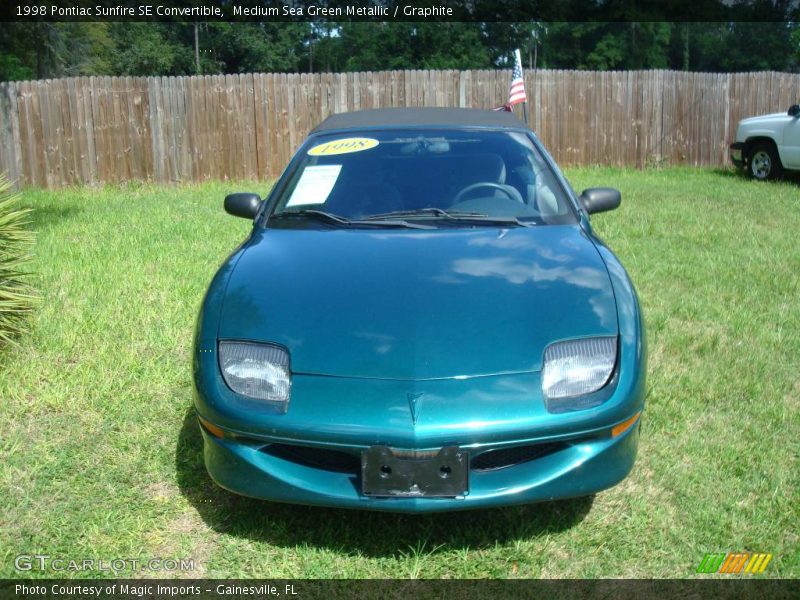 Medium Sea Green Metallic / Graphite 1998 Pontiac Sunfire SE Convertible