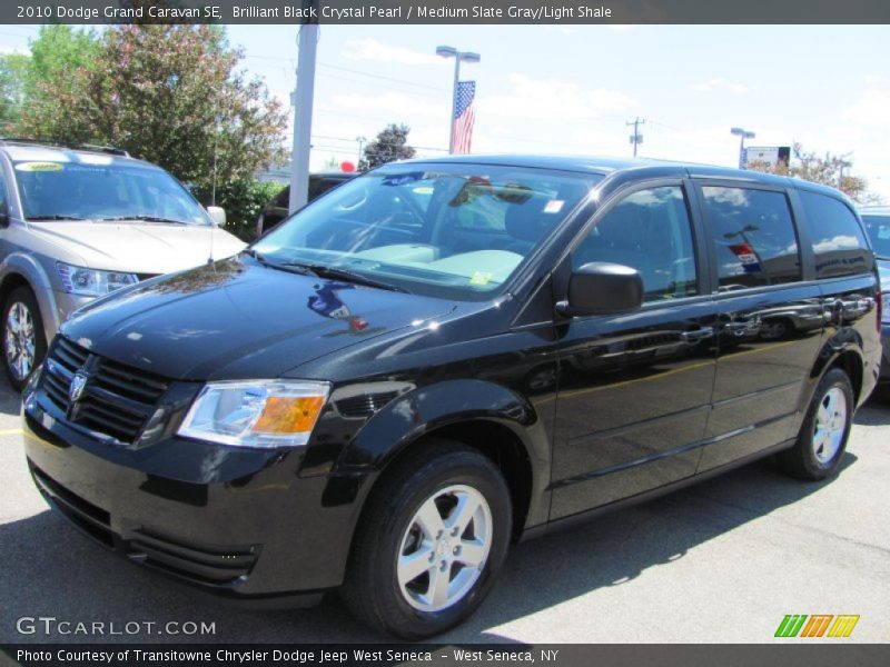 Brilliant Black Crystal Pearl / Medium Slate Gray/Light Shale 2010 Dodge Grand Caravan SE