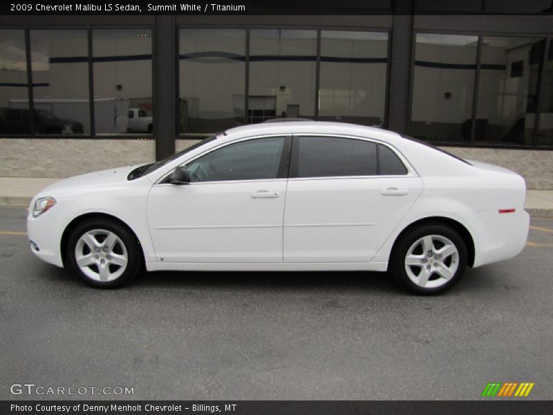 Summit White / Titanium 2009 Chevrolet Malibu LS Sedan