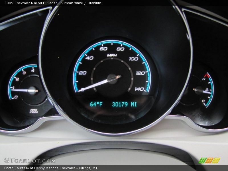 Summit White / Titanium 2009 Chevrolet Malibu LS Sedan
