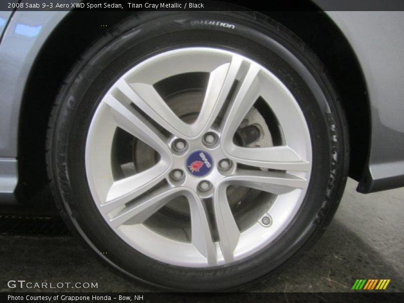 Titan Gray Metallic / Black 2008 Saab 9-3 Aero XWD Sport Sedan