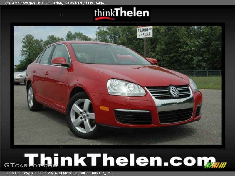 Salsa Red / Pure Beige 2009 Volkswagen Jetta SEL Sedan