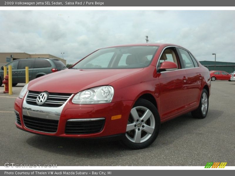 Salsa Red / Pure Beige 2009 Volkswagen Jetta SEL Sedan