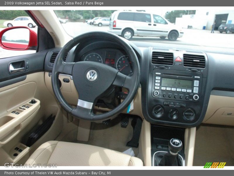 Salsa Red / Pure Beige 2009 Volkswagen Jetta SEL Sedan