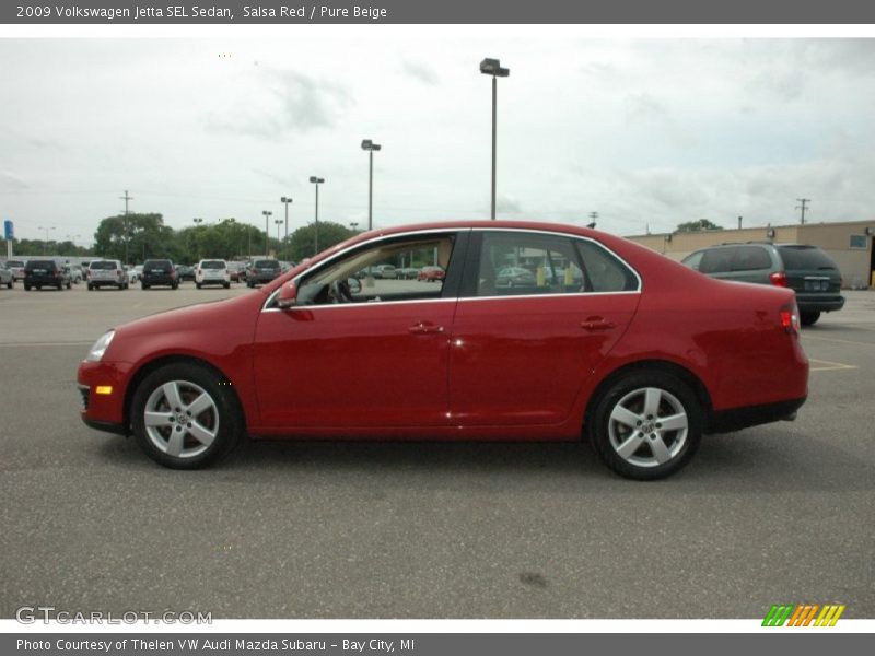 Salsa Red / Pure Beige 2009 Volkswagen Jetta SEL Sedan