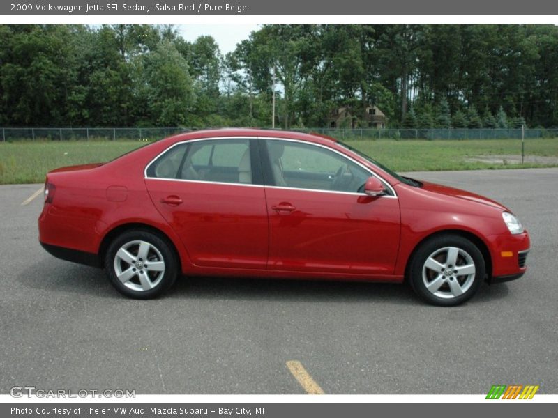 Salsa Red / Pure Beige 2009 Volkswagen Jetta SEL Sedan