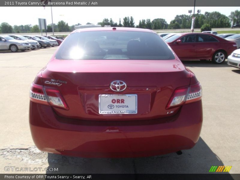 Barcelona Red Metallic / Ash 2011 Toyota Camry LE