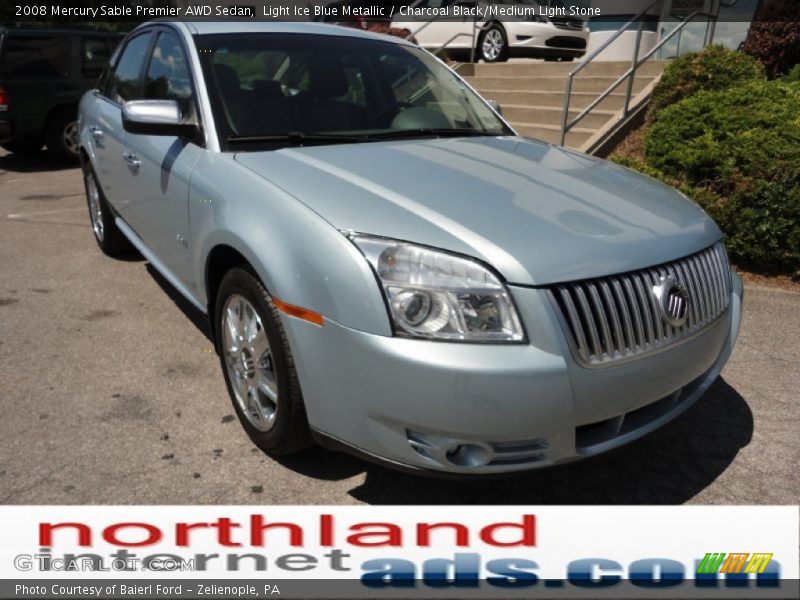 Light Ice Blue Metallic / Charcoal Black/Medium Light Stone 2008 Mercury Sable Premier AWD Sedan