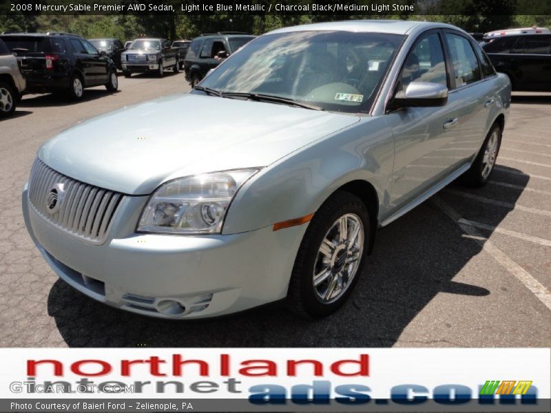 Light Ice Blue Metallic / Charcoal Black/Medium Light Stone 2008 Mercury Sable Premier AWD Sedan
