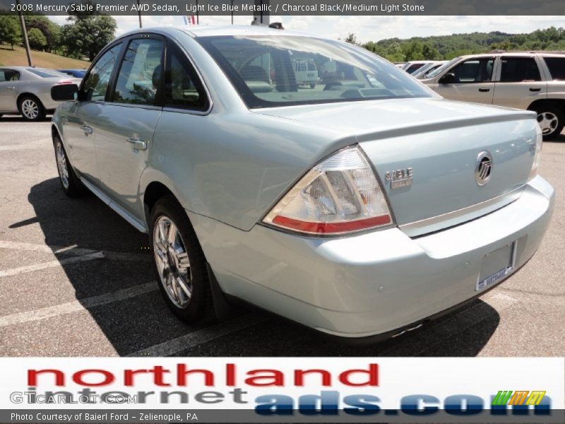 Light Ice Blue Metallic / Charcoal Black/Medium Light Stone 2008 Mercury Sable Premier AWD Sedan