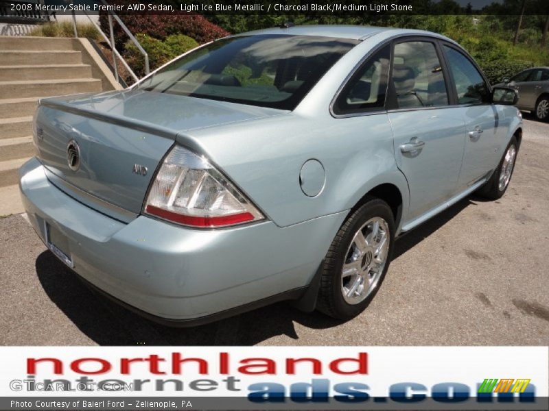 Light Ice Blue Metallic / Charcoal Black/Medium Light Stone 2008 Mercury Sable Premier AWD Sedan