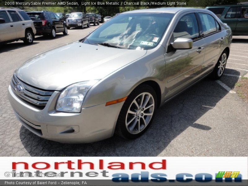 Light Ice Blue Metallic / Charcoal Black/Medium Light Stone 2008 Mercury Sable Premier AWD Sedan