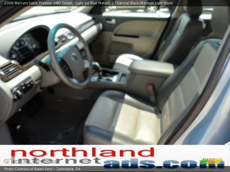 Light Ice Blue Metallic / Charcoal Black/Medium Light Stone 2008 Mercury Sable Premier AWD Sedan