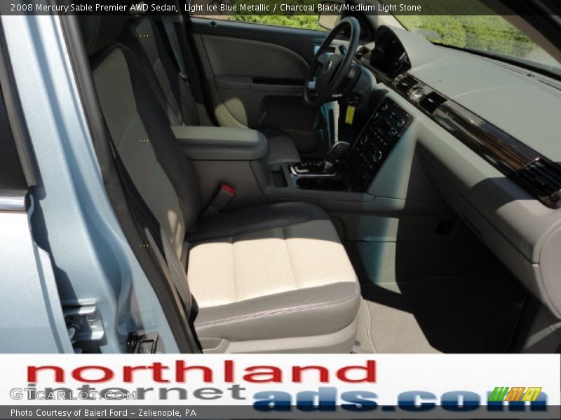 Light Ice Blue Metallic / Charcoal Black/Medium Light Stone 2008 Mercury Sable Premier AWD Sedan