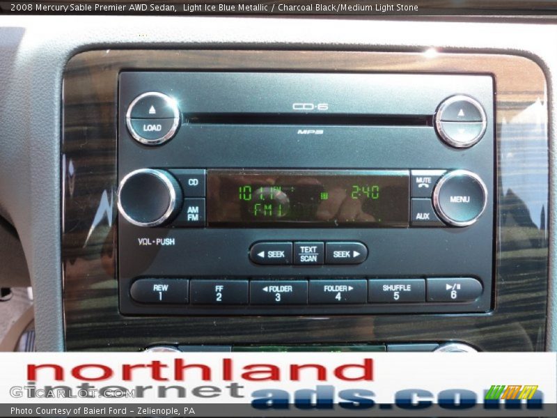 Light Ice Blue Metallic / Charcoal Black/Medium Light Stone 2008 Mercury Sable Premier AWD Sedan