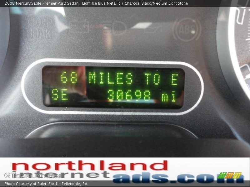Light Ice Blue Metallic / Charcoal Black/Medium Light Stone 2008 Mercury Sable Premier AWD Sedan