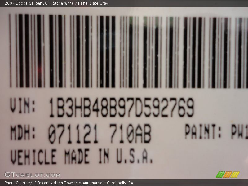 Stone White / Pastel Slate Gray 2007 Dodge Caliber SXT