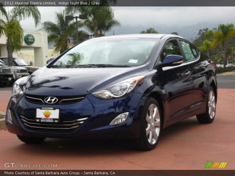Indigo Night Blue / Gray 2012 Hyundai Elantra Limited