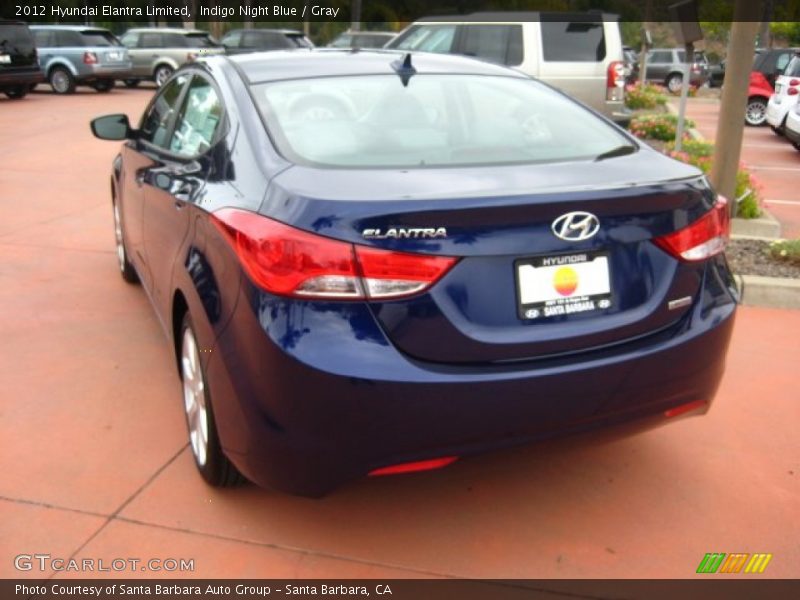 Indigo Night Blue / Gray 2012 Hyundai Elantra Limited