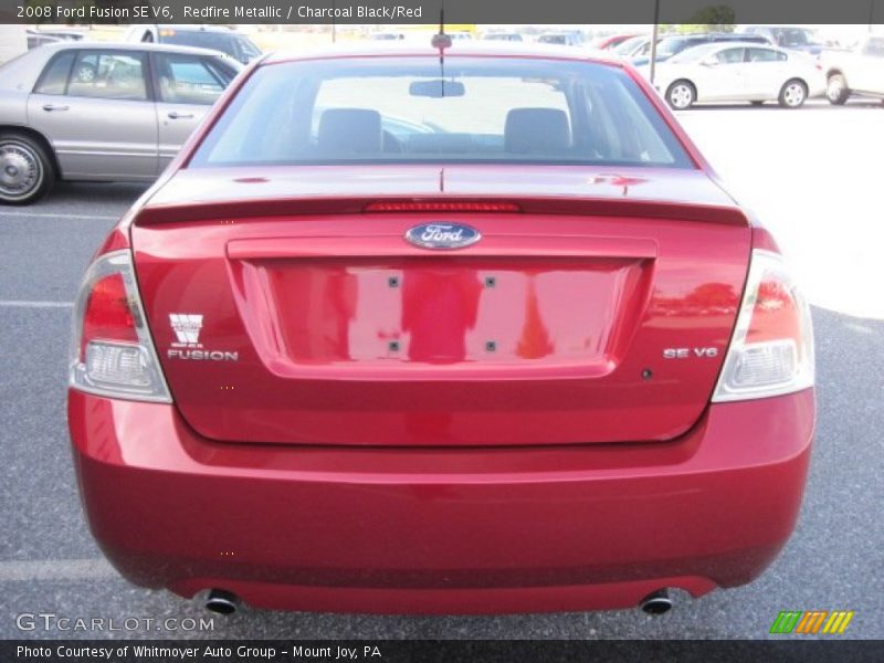 Redfire Metallic / Charcoal Black/Red 2008 Ford Fusion SE V6