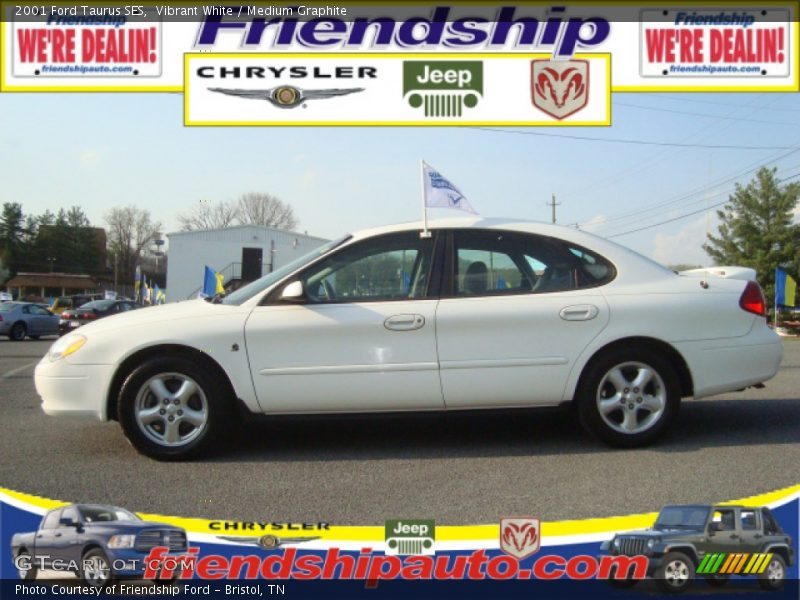 Vibrant White / Medium Graphite 2001 Ford Taurus SES