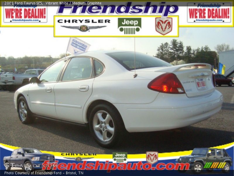 Vibrant White / Medium Graphite 2001 Ford Taurus SES