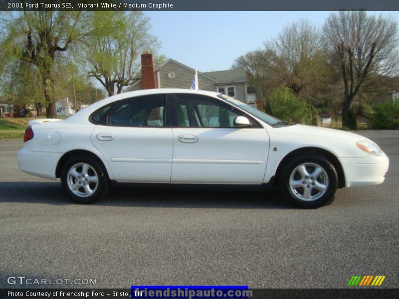 Vibrant White / Medium Graphite 2001 Ford Taurus SES