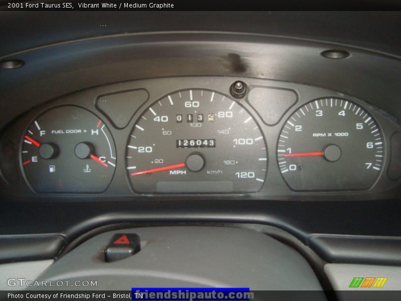 Vibrant White / Medium Graphite 2001 Ford Taurus SES