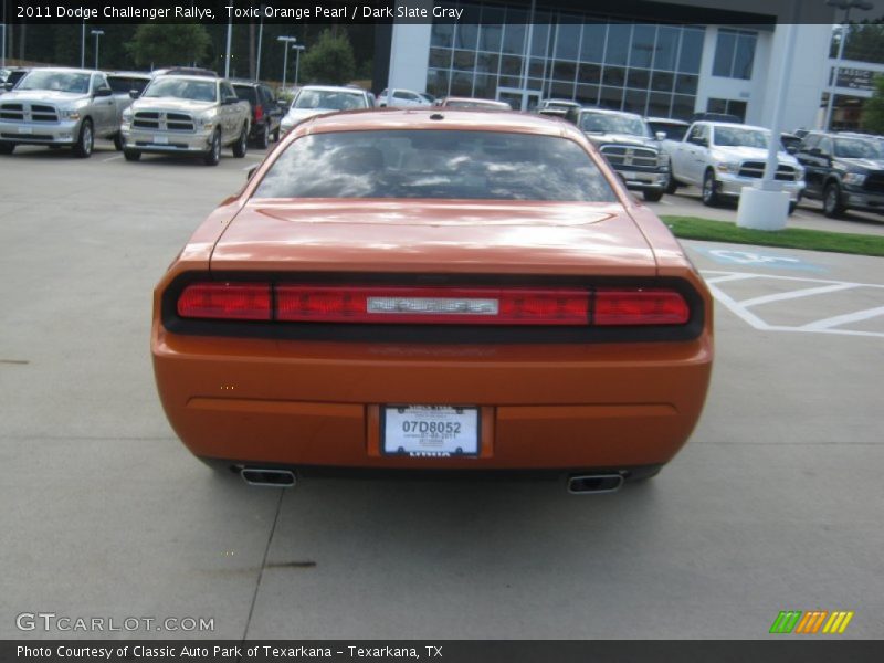 Toxic Orange Pearl / Dark Slate Gray 2011 Dodge Challenger Rallye