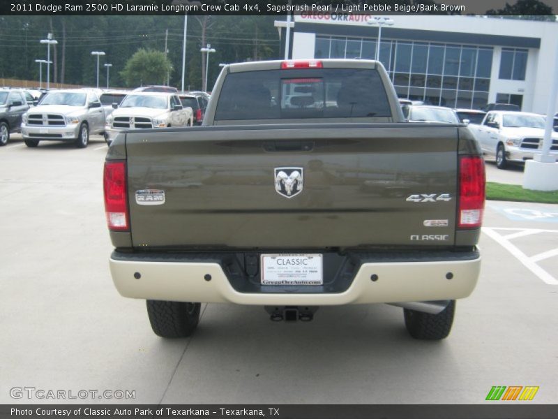 Sagebrush Pearl / Light Pebble Beige/Bark Brown 2011 Dodge Ram 2500 HD Laramie Longhorn Crew Cab 4x4