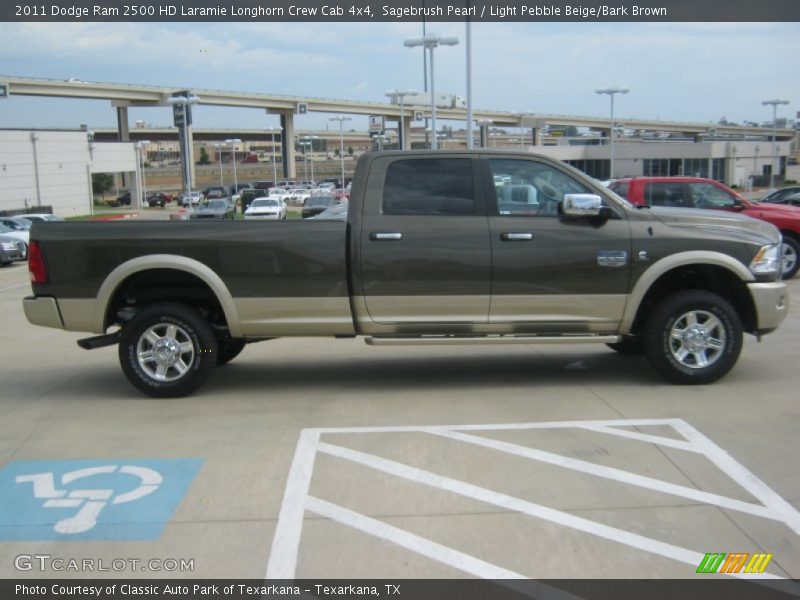 Sagebrush Pearl / Light Pebble Beige/Bark Brown 2011 Dodge Ram 2500 HD Laramie Longhorn Crew Cab 4x4
