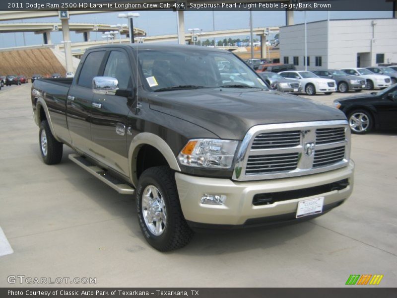 Sagebrush Pearl / Light Pebble Beige/Bark Brown 2011 Dodge Ram 2500 HD Laramie Longhorn Crew Cab 4x4