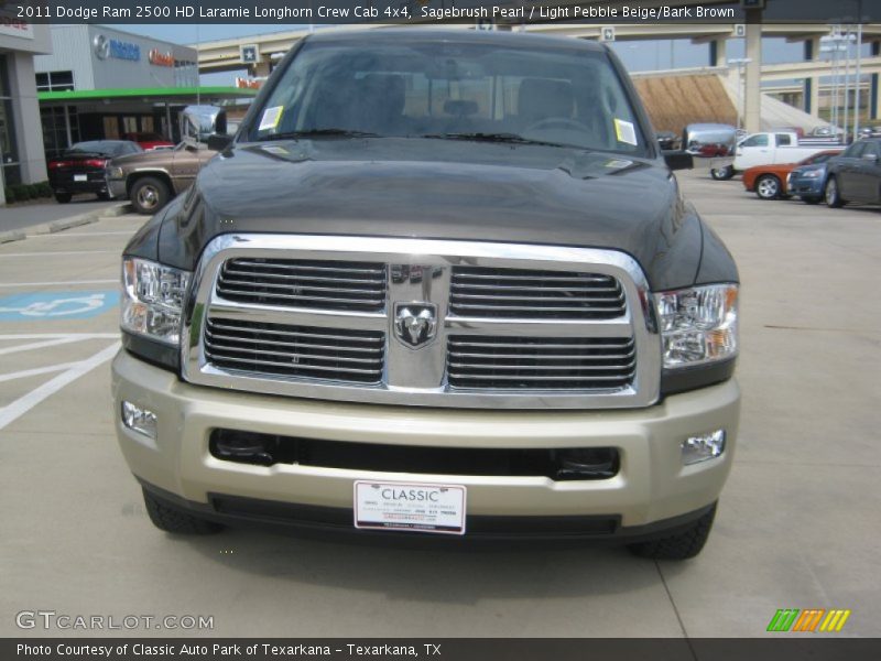 Sagebrush Pearl / Light Pebble Beige/Bark Brown 2011 Dodge Ram 2500 HD Laramie Longhorn Crew Cab 4x4