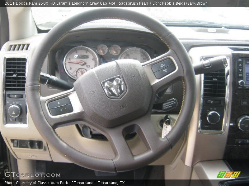Sagebrush Pearl / Light Pebble Beige/Bark Brown 2011 Dodge Ram 2500 HD Laramie Longhorn Crew Cab 4x4