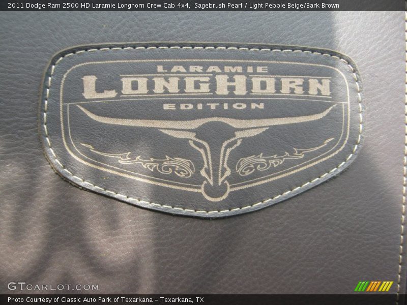Sagebrush Pearl / Light Pebble Beige/Bark Brown 2011 Dodge Ram 2500 HD Laramie Longhorn Crew Cab 4x4